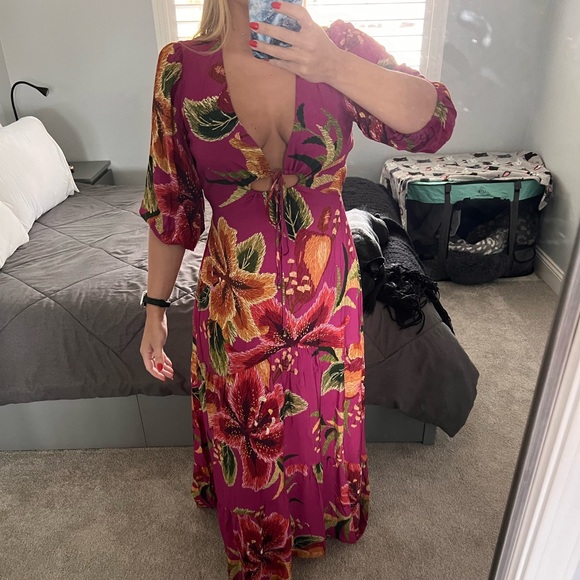 SUPER RARE NWT Farm Rio Pink Floral Dress - Picture 2 of 16